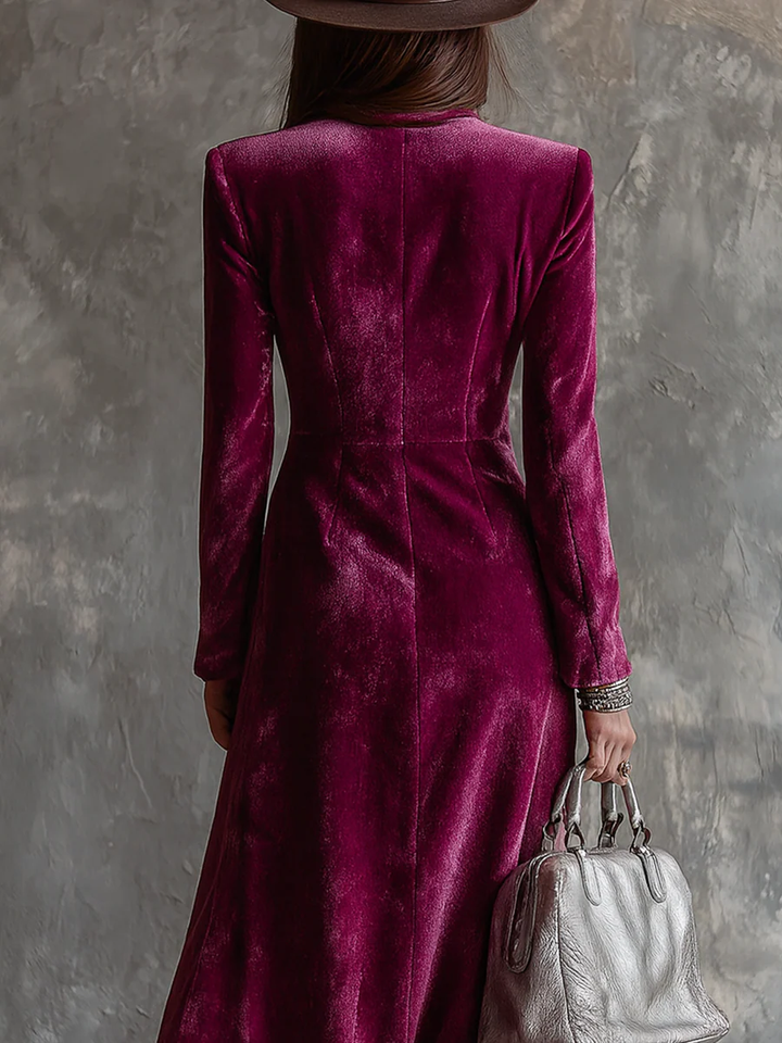 Vera - Welurowa Sukienka Blazer Maxi